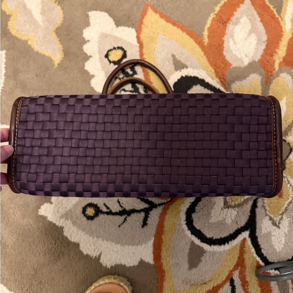 NWOT Consuela Vintage Purple Woven Handbag/Tote with Brown Leather Trim - Picture 4 of 6